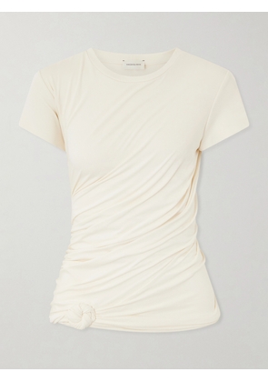 Magda Butrym - Gathered Jersey T-shirt - Cream - FR 32,FR 34,FR 36,FR 38,FR 40,FR 42