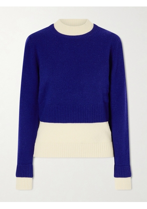 Jil Sander - Two-tone Layered Wool-blend Sweater - Blue - IT38,IT40,IT42,IT44,IT46