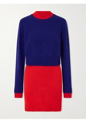 Jil Sander - Two-tone Layered Wool Mini Dress - IT36,IT38,IT40,IT42,IT44,IT46