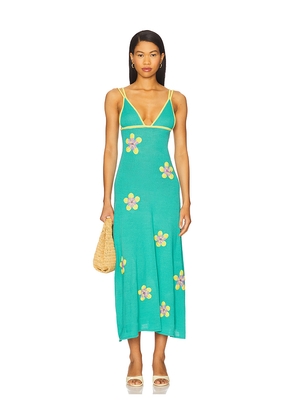 Capittana Carolina Flowers Dress in Teal. Size M/L. Also in XS/S.