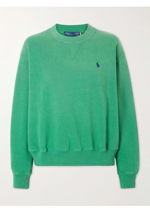 Polo Ralph Lauren - Logo Embroidered Cotton-blend Sweater - Green - xx small,x small,small,medium,large,x large