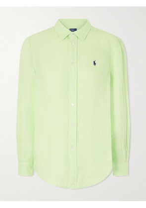 Polo Ralph Lauren - Logo-embroidered Linen Shirt - Green - xx small,x small,small,medium,large,x large