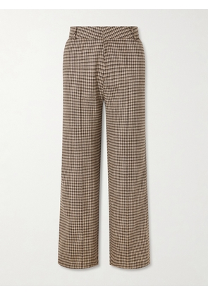 DESTREE - Yoshimoto Plaid Virgin Wool-blend Straight-leg Pants - Brown - FR 34,FR 36,FR 38,FR 40,FR 42,FR 44