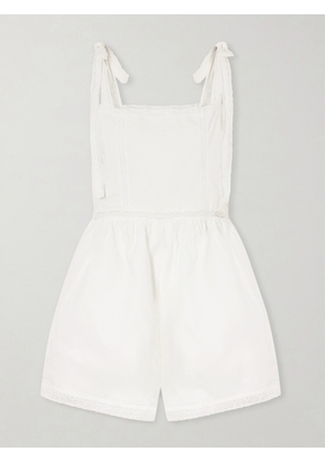 Faithfull - Emilia Lace-trimmed Cotton Playsuit - White - x small,small,medium,large,x large,xx large