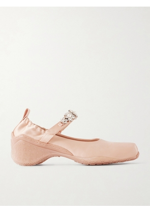 Simone Rocha - Ballet Runner Crystal-embellished Satin Pumps - Pink - IT36,IT37,IT38,IT39,IT40,IT41