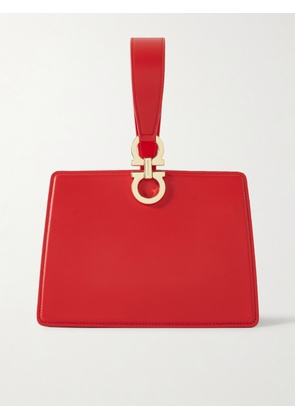 Ferragamo - Mini Embellished Glossed-leather Clutch - Red - One size