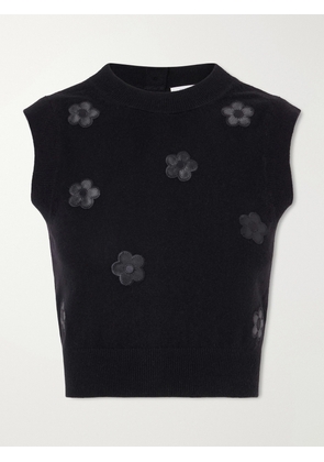 Cecilie Bahnsen - Dean Button-embellished Cashmere Vest - Black - small,medium,large