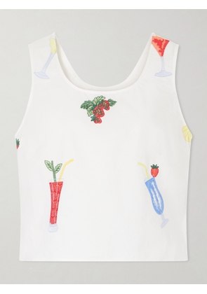 Loretta Caponi - Certaldo Embroidered Cotton Top - Multi - x small,small,medium,large,x large