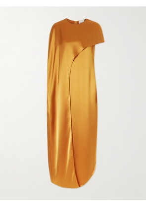 Galvan - Clandestine Cape-effect Asymmetric Satin Gown - Gold - FR 34,FR 36,FR 38,FR 40,FR 42