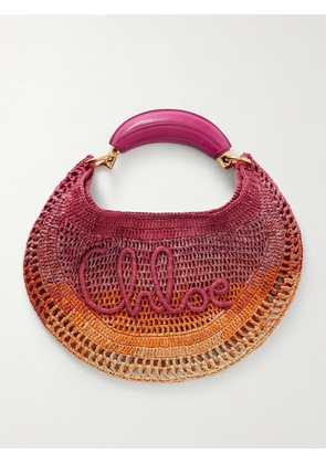 Chloé - Summer Banana Leather-trimmed Embroidered Raffia Tote - Multi - One size