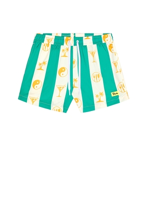 Duvin Design Yin Yang Swim Short in Blue. Size L. Also in S.