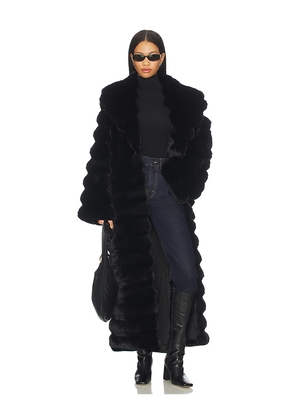 Adrienne Landau Chinchilla Full Length Coat in Black. Size L. Also in M, S.