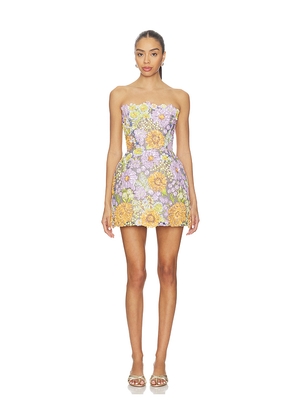 Bronx and Banco Amalfi Pailette Liv Strapless Mini Dress in Pink, Orange. Size L. Also in M, S, XL, XS.