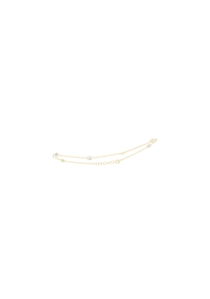 By Adina Eden Cz Station Anklet in Metallic Gold.