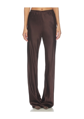 EAVES Loretta Silk Pants in Chocolate. Size S. Also in XL, XXS.