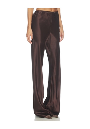 EAVES Loretta Silk Pants in Chocolate. Size S. Also in XS, XXS, M, L, XL.