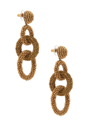 Deepa Gurnani Sienna Earrings in Metallic Gold.