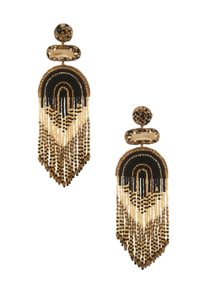 Deepa Gurnani Ishani Earrings in Black,Metallic Brronze.
