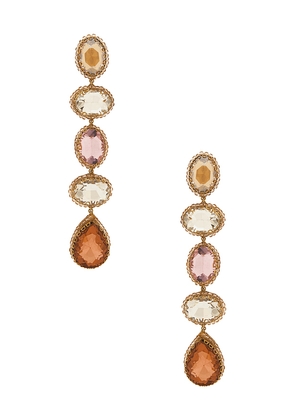 Deepa Gurnani Tyra Earrings in Metallic Gold,Blush.