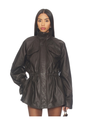 EAVES Mendoza Leather Jacket in Brown. Size M. Also in L.