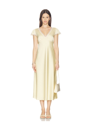 Elodie the Label Ondine Dress in Lemon. Size L. Also in M, S, XL, XS.