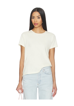 AGOLDE Long Line Adine Tee Shirt in Cream. Size L. Also in M, S, XL, XS.