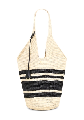 ANINE BING Leah Large Hobo Bag in Neutral,Black.