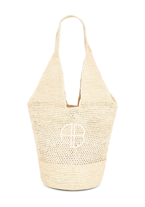 ANINE BING Leah Large Hobo Bag in Neutral.