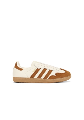 adidas Originals Samba OG Sneaker in Cream,Brown. Size 10. Also in 5, 5.5, 6, 6.5, 7, 7.5, 8, 8.5, 9, 9.5.