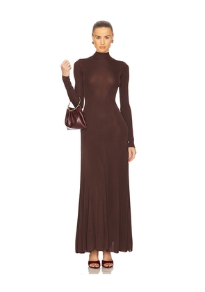 Helsa Zia Maxi Knit Dress in Brown. Size M. Also in S.