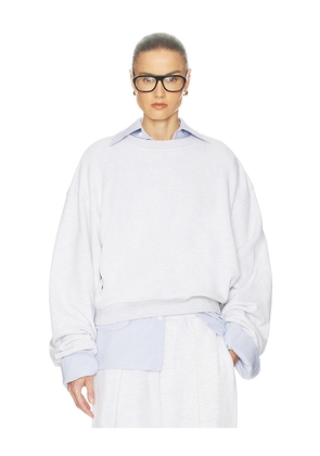 Helsa The Full Sweatshirt in Fleece in Grey. Size XS. Also in XXS.