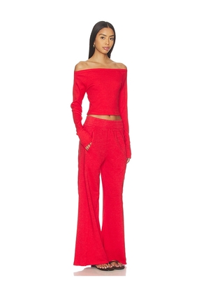 Free People x FP Movement Go To Long Sleeve Set in Red. Size M. Also in XS, S, L, XL.
