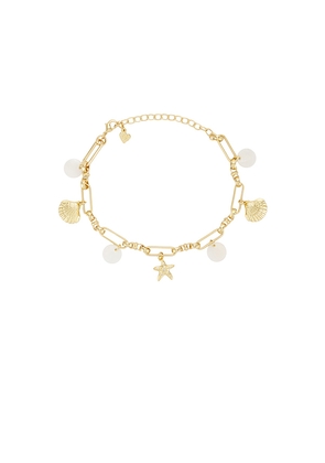 Frasier Sterling X For Love & Lemons Tide Pool Anklet in Metallic Gold.