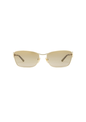 Gucci Rectangular Sunglasses in Metallic Gold.