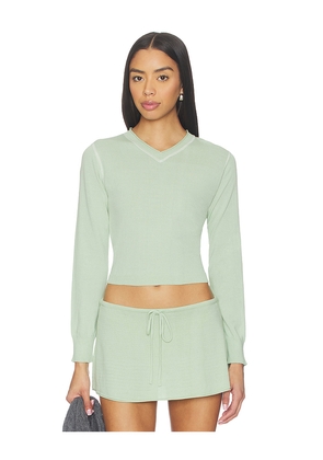 Frankies Bikinis Eli Knit Sweater in Mint. Size L. Also in M, S, XS.