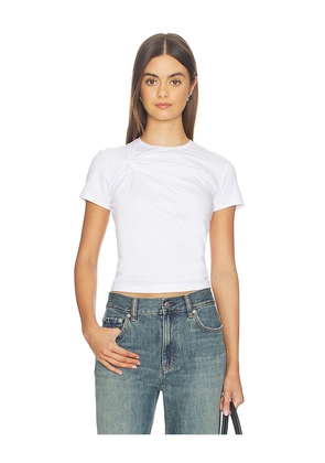 Good American Super Stretch Twist Tee Shirt in White. Size L. Also in M, S, XL, XS.