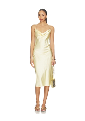 fleur du mal Cowl Neck Slip Dress in Yellow. Size L. Also in M, S, XS.