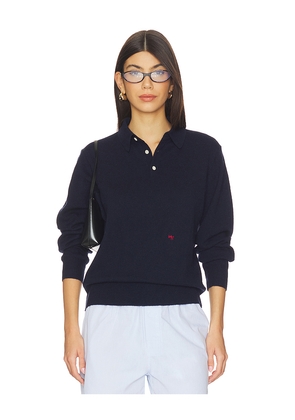 HOMMEgirls Long Sleeve Polo in Navy. Size L. Also in M, S.