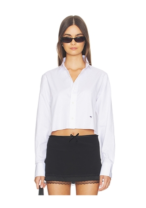 HOMMEgirls Original Cropped Shirt in White. Size L. Also in M, S.