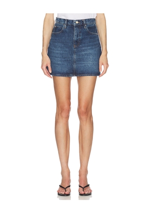 FRAME The High Mini Skirt in Blue. Size 23. Also in 24, 25, 26, 27, 28, 29, 30, 31, 32, 33, 34.