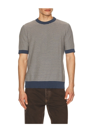 Far Afield Newport Knitted Tee in Blue. Size L. Also in M, S, XL/1X.