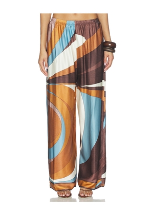FAITHFULL THE BRAND Jensen Pant in Chocolate,Orange. Size L. Also in M, S, XL, XS.
