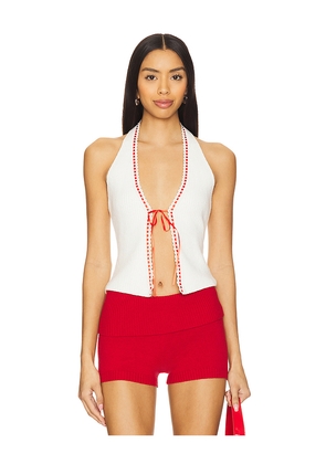 MORE TO COME Corine Halter Top in White. Size M. Also in L.