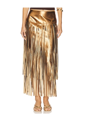 L'AGENCE Karolina Stud Skirt in Metallic Gold. Size 0. Also in 8.