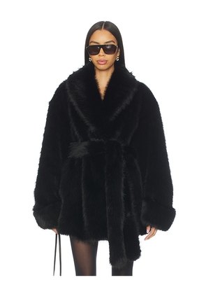 Lovers and Friends Margot Faux Fur Coat in Black. Size M. Also in L, S.