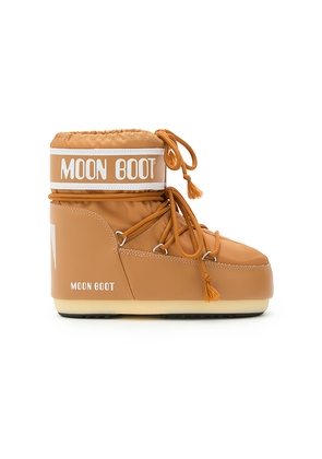 MOON BOOT Kids Icon Nylon Low Boot in Brown. Size 33-35. Also in 36-38.