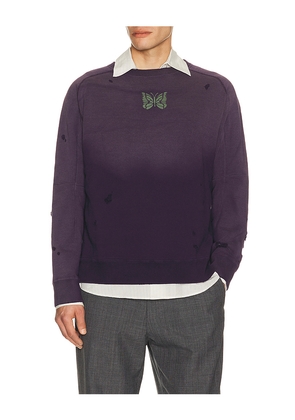 Needles Deconstructed Sweatshirt in Purple. Size L. Also in M, S, XL/1X.