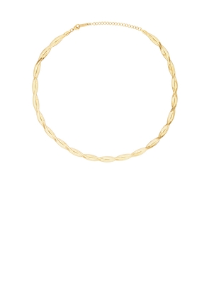 Mazin Jewels Cyprus Necklace in Metallic Gold.