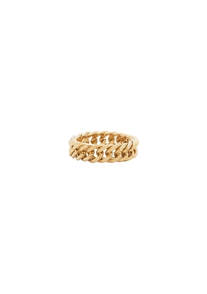Mazin Jewels Chain Link Ring in Metallic Gold. Size 5. Also in 6, 7, 8.