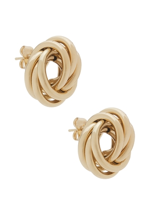 Mazin Jewels Milan Earrings in Metallic Gold.
